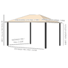 Outsunny-Gazebo-da-Giardino-4x3m-in-Alluminio-e-Acciaio-con-Zanzariera-e-4-Tende-in-Poliestere-Marrone