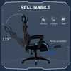 Vinsetto-Sedia-Gaming-con-Supporto-Lombare-e-Altezza-Regolabile-in-Tessuto---Nero