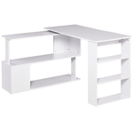HOMCOM-Scrivania-ad-Angolo-con-5-Ripiani-120-x-100-x-74-5cm-Bianca