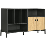 HOMCOM-Mobiletto-da-Salotto-a-Doppia-Anta-con-5-Ripiani-aperti-in-Truciolato-120x40x74cm