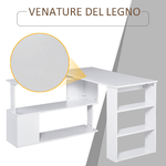 HOMCOM-Scrivania-ad-Angolo-con-5-Ripiani-120-x-100-x-74-5cm-Bianca