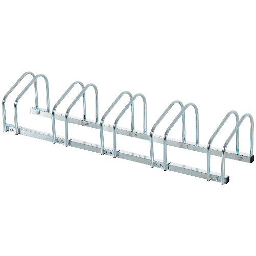 HOMCOM-Rastrelliera-Portabiciclette-Parcheggio-per-5-Biciclette-in-Acciaio-145-33-27-cm-Argento