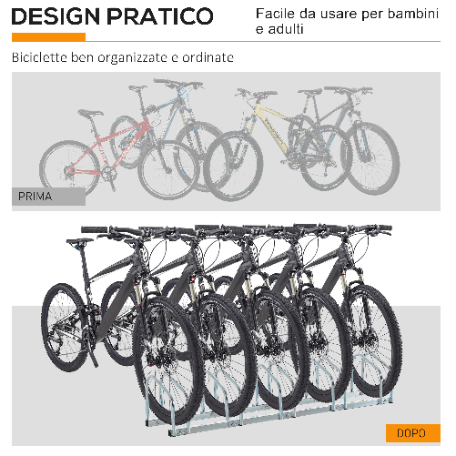 HOMCOM-Rastrelliera-Portabiciclette-Parcheggio-per-5-Biciclette-in-Acciaio-145-33-27-cm-Argento