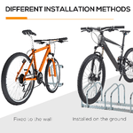 HOMCOM-Rastrelliera-Portabiciclette-Parcheggio-per-5-Biciclette-in-Acciaio-145-33-27-cm-Argento