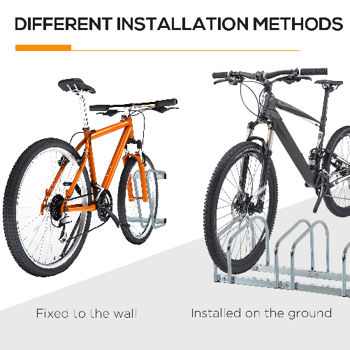 HOMCOM-Rastrelliera-Portabiciclette-Parcheggio-per-5-Biciclette-in-Acciaio-145-33-27-cm-Argento