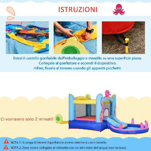 Outsunny-Castello-Gonfiabile-per-Bambini-con-Scivolo-e-Piscina-Tema-Mare