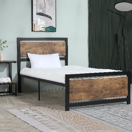 HOMCOM-Struttura-Letto-Singolo-in-Legno-e-Acciaio-con-Doghe-in-Stile-Industriale-90x200cm