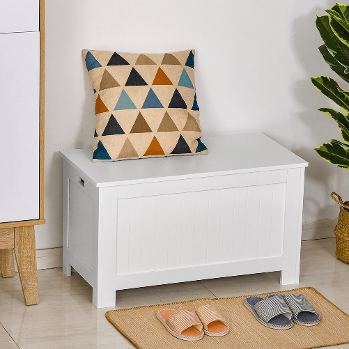 HOMCOM-Panca-Contenitore-Multiuso-in-Legno-MDF-Apertura-con-Blocco-di-Sicurezza-81x40x46cm-Bianco