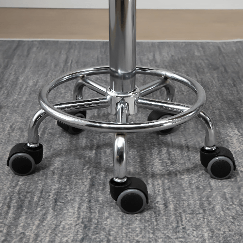 HOMCOM-Set-2-Sgabelli-Girevoli-con-Ruote-Altezza-Regolabile-e-Rivestimento-Similpelle-PU-38x38x57-72cm