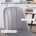 HOMCOM-Set-di-2-Sedie-da-Pranzo-Imbottite-con-Rivestimento-in-Velluto-e-Gambe-in-Acciaio-Grigio-e-Oro