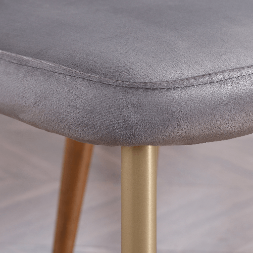 HOMCOM-Set-di-2-Sedie-da-Pranzo-Imbottite-con-Rivestimento-in-Velluto-e-Gambe-in-Acciaio-Grigio-e-Oro