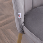 HOMCOM-Set-di-2-Sedie-da-Pranzo-Imbottite-con-Rivestimento-in-Velluto-e-Gambe-in-Acciaio-Grigio-e-Oro