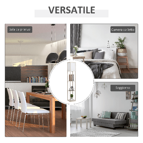 HOMCOM-Lampada-da-Terra-con-Mensole-Integrate---Rovere