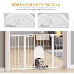 PawHut-Cancelletto-per-Cani-Estensibile-con-Porta-a-Chiusura-Automatica-in-Metallo-e-ABS-75-131x76-cm-Bianco