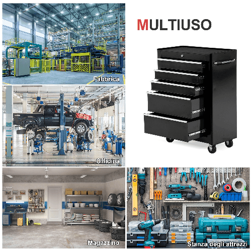 HOMCOM-Carrello-Cassettiera-Porta-Utensili-per-officina-nero-61-5x33x85cm