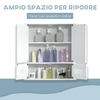 kleankin-Mobiletto-Bagno-Pensile-con-Antine-a-Specchio-55x17-5x60cm---Bianco