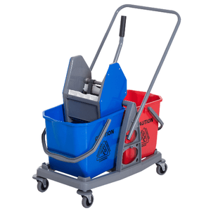 HOMCOM Carrello delle Pulizie Professionale 2 Secchi Capacità 25L Strizzatore 73 × 45 × 92cm