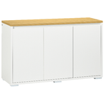 HOMCOM-Mobile-Multiuso-con-2-Armadietti-a-2-Livelli-in-Truciolato-Ripiano-regolabile-120x37x75cm-Bianco-e-Color-legno