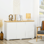 HOMCOM-Mobile-Multiuso-con-2-Armadietti-a-2-Livelli-in-Truciolato-Ripiano-regolabile-120x37x75cm-Bianco-e-Color-legno