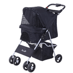 PawHut Passeggino per Cani 10 kg, Gatti Animali Domestici Pieghevole 75L x 46P x 94Acm Nero