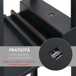 HOMCOM-Lampada-da-Terra-con-3-Mensole-e-2-Porte-USB-Attacco-Lampadine-E27-26x26x160cm-Nero