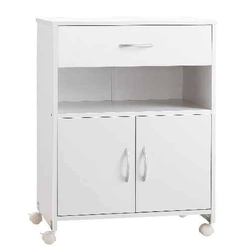 Vinsetto-Mobile-Porta-Stampante-con-4-Ruote-Cassetto-e-Armadietto-60x39x80cm---Bianco