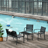 Outsunny-Salotto-da-Esterno-Set-4-Pezzi-con-1-Tavolino-2-Sedie-da-Giardino-e-1-Panca-in-Metallo-Nero