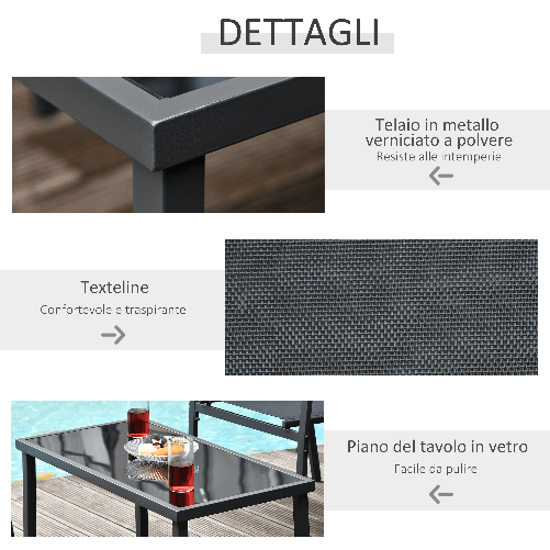 Outsunny-Salotto-da-Esterno-Set-4-Pezzi-con-1-Tavolino-2-Sedie-da-Giardino-e-1-Panca-in-Metallo-Nero