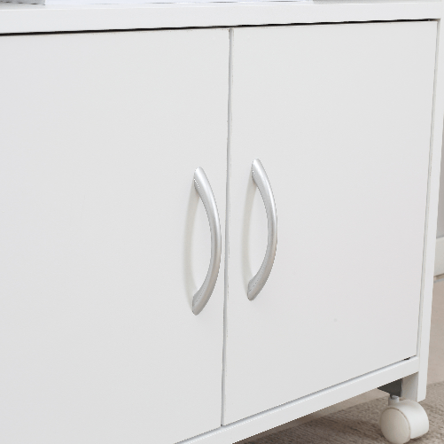 Vinsetto-Mobile-Porta-Stampante-con-4-Ruote-Cassetto-e-Armadietto-60x39x80cm---Bianco