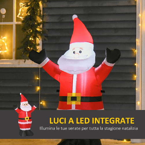 HOMCOM-Babbo-Natale-Gonfiabile-Luminoso-con-Luci-LED-80x40x120cm