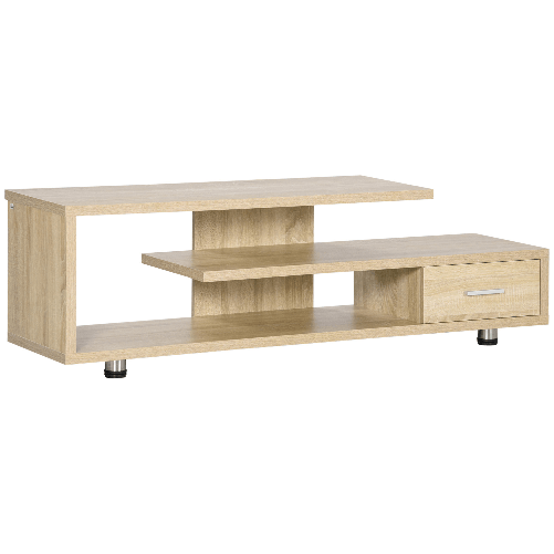 HOMCOM-Mobile-TV-Moderno-per-TV-fino-a-65--Mobile-TV-Aperto-in-Truciolato-con-Cassetto-135x35x41-7-cm