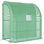 Outsunny-Serra-da-Parete-con-2-Ripiani-per-Piante-e-Fiori-in-Acciaio-e-PE-200x100x215-cm-Verde