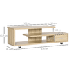 HOMCOM-Mobile-TV-Moderno-per-TV-fino-a-65--Mobile-TV-Aperto-in-Truciolato-con-Cassetto-135x35x41-7-cm