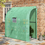 Outsunny-Serra-da-Parete-con-2-Ripiani-per-Piante-e-Fiori-in-Acciaio-e-PE-200x100x215-cm-Verde