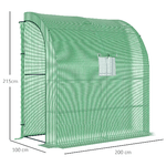 Outsunny-Serra-da-Parete-con-2-Ripiani-per-Piante-e-Fiori-in-Acciaio-e-PE-200x100x215-cm-Verde