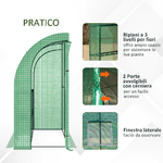 Outsunny-Serra-da-Parete-con-2-Ripiani-per-Piante-e-Fiori-in-Acciaio-e-PE-200x100x215-cm-Verde