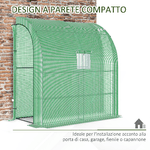 Outsunny-Serra-da-Parete-con-2-Ripiani-per-Piante-e-Fiori-in-Acciaio-e-PE-200x100x215-cm-Verde