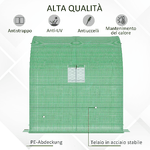 Outsunny-Serra-da-Parete-con-2-Ripiani-per-Piante-e-Fiori-in-Acciaio-e-PE-200x100x215-cm-Verde