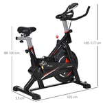HOMCOM-Cyclette-per-Allenamento-Cardio-Trainer-con-Monitor-LCD-in-Acciaio---Nero