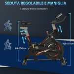 HOMCOM-Cyclette-per-Allenamento-Cardio-Trainer-con-Monitor-LCD-in-Acciaio---Nero