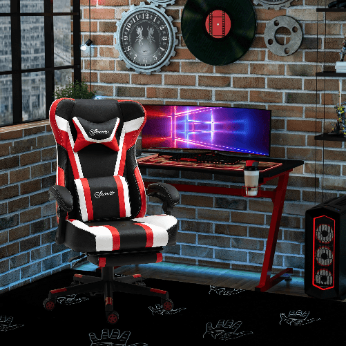 Vinsetto-Poltrona-da-Gaming-o-da-Ufficio-Sedia-Racing-Reclinabile-Altezza-Regolabile-69x63x122-132-cm