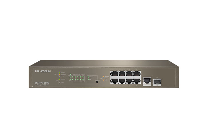IP-COM-Networks-G5310P-8-150W-switch-di-rete-Gestito-L3-Gigabit-Ethernet--10-100-1000--Supporto-Power-over-Ethernet--PoE--Grigio