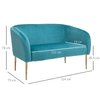 HOMCOM-Divano-2-Posti-Seduta-Imbottita-Schienale-e-Braccioli-Arredamento-Soggiorno-Sala-Ufficio-Verde-124x73x76cm