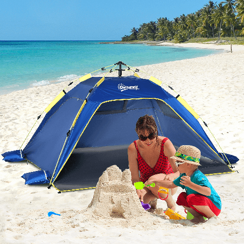 Outsunny-Tenda-da-Spiaggia-Pop-Up-con-Finestre-Traforate-e-Porta-Richiudibile
