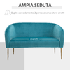 HOMCOM-Divano-2-Posti-Seduta-Imbottita-Schienale-e-Braccioli-Arredamento-Soggiorno-Sala-Ufficio-Verde-124x73x76cm