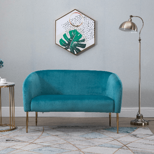 HOMCOM-Divano-2-Posti-Seduta-Imbottita-Schienale-e-Braccioli-Arredamento-Soggiorno-Sala-Ufficio-Verde-124x73x76cm