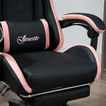 Vinsetto-Sedia-da-Gaming-Rosa-e-Nero-con-Altezza-Regolabile-e-Schienale-Reclinabile-65x65x121-129-cm