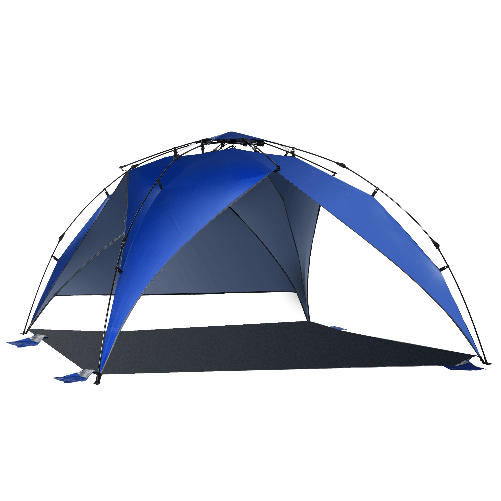 Outsunny-Tenda-da-Spiaggia-Pop-Up-per-4-Persone-con-Corde-e-Paletti-Poliestere-247x247x145cm-Blu