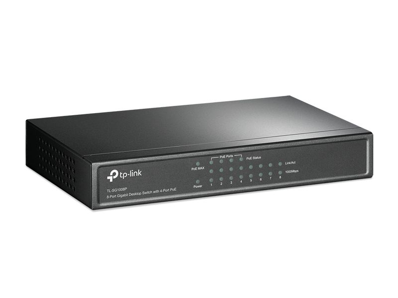 TP-Link-TL-SG1008P-Gigabit-Ethernet--10-100-1000--Supporto-Power-over-Ethernet--PoE--Grigio