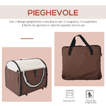 PawHut-Trasportino-Gabbia-da-Trasporto-per-Cani-Gatti-e-Animali-Domestici-Pieghevole-61x46x51cm-caffe